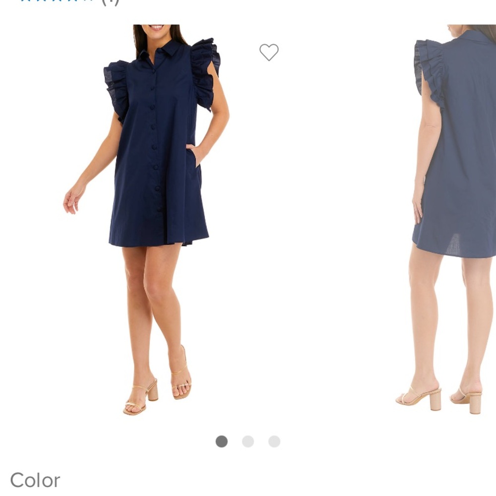 Crown & Ivy Navy Ruffle Sleeve Mini Dress